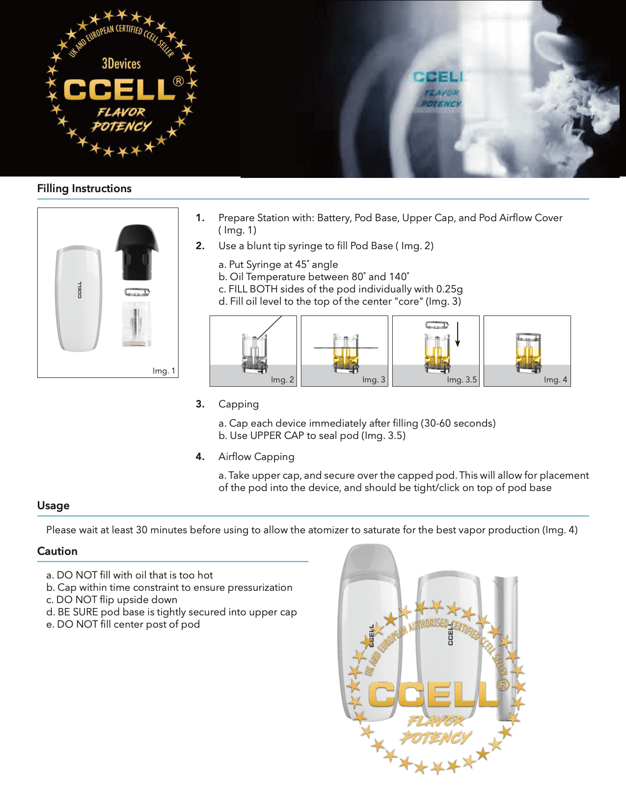 Filling Instructions for CCELL Bellos POD System